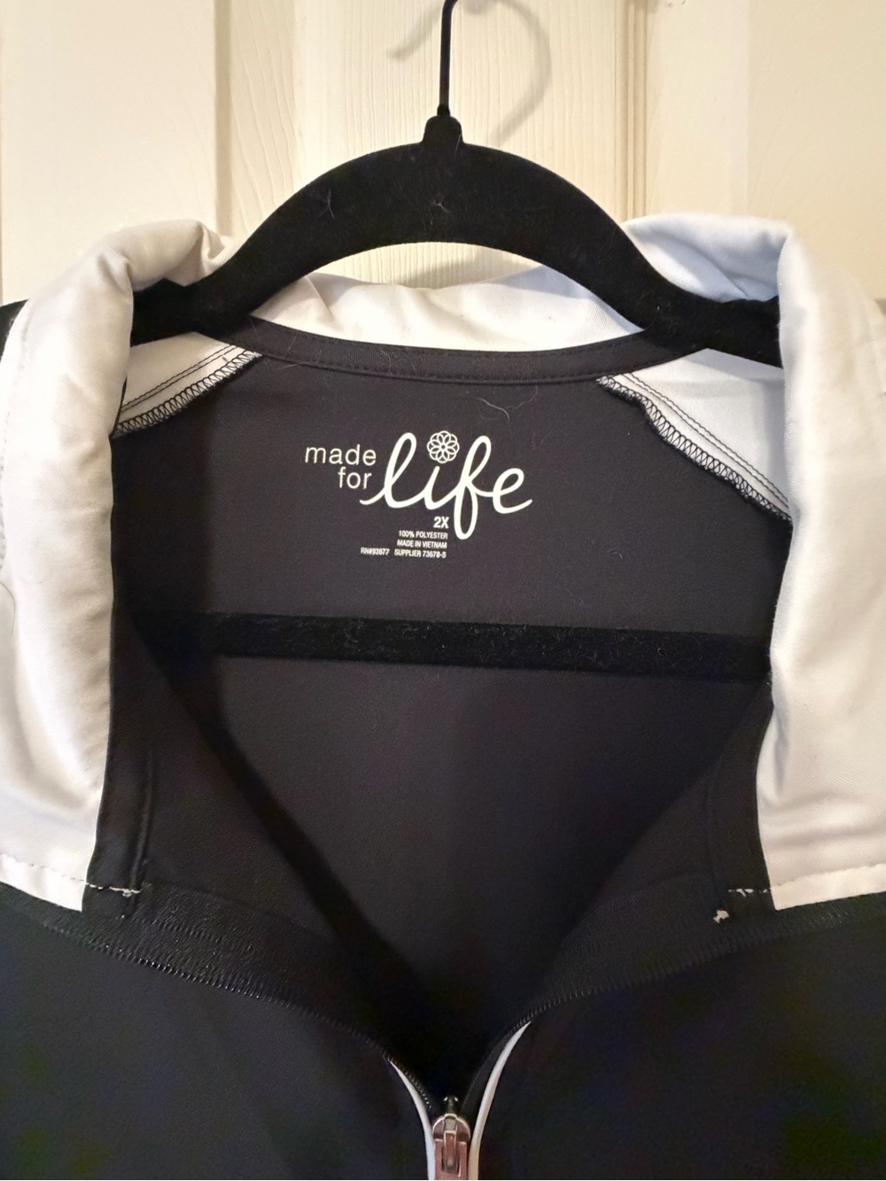 made for life Women’s Black and White Zip-Front Jacket